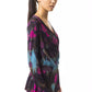 Multicolor V-Neck Long Sleeve T-Shirt