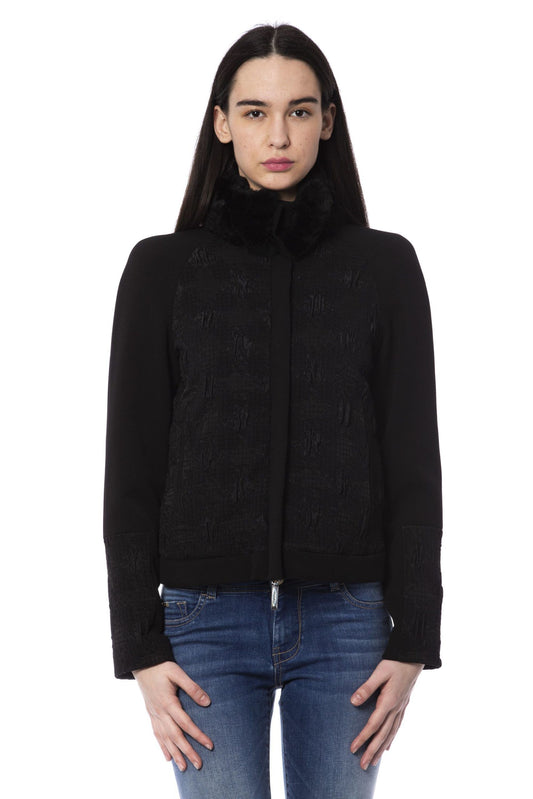 Chic High Collar Short Down Jacket in Black