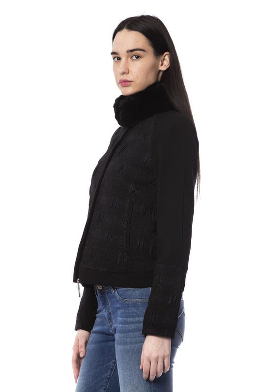 Chic High Collar Short Down Jacket in Black