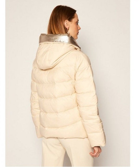 Glamorous Milk & Gold Short Puffer Jacket