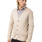 Beige Cashmere Blend Cardigan with Pockets