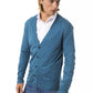 Elegant Teal Long Sleeve Cardigan