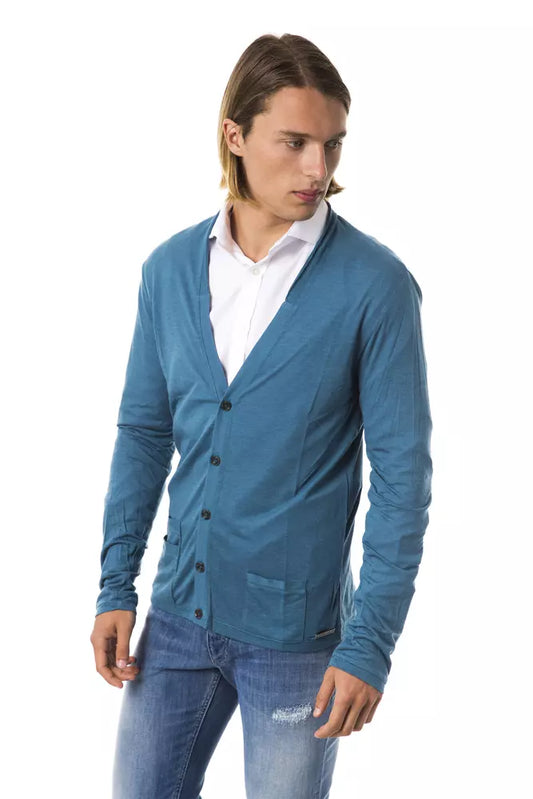 Elegant Teal Long Sleeve Cardigan