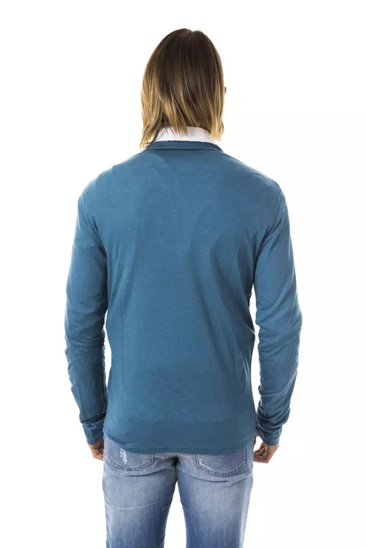 Elegant Teal Long Sleeve Cardigan