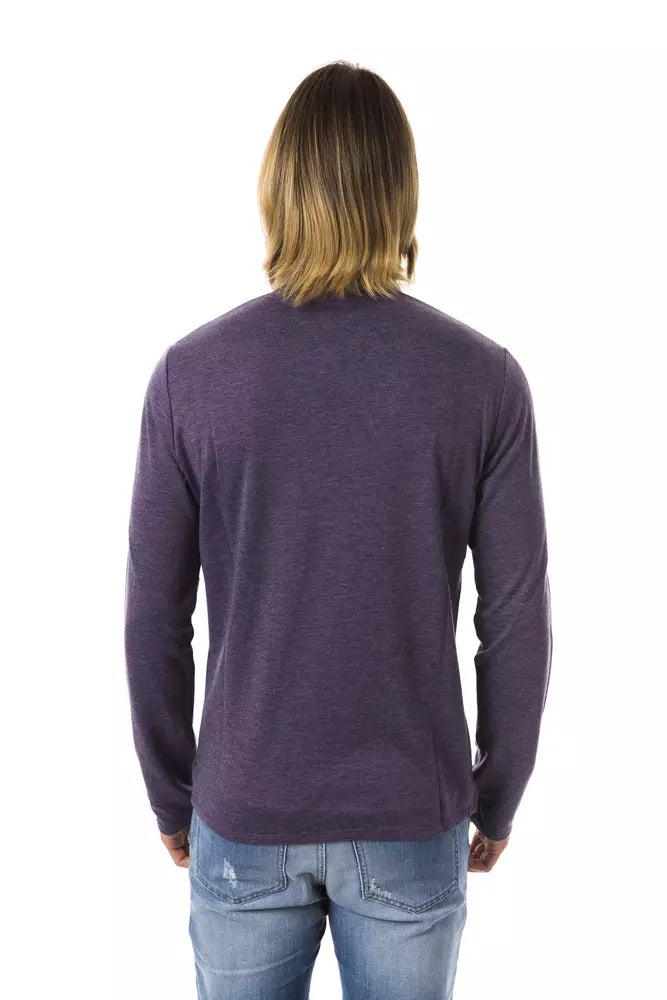 Violet Long Sleeve Polo With Chest Pocket