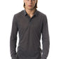 Elegant Long Sleeve Polo Shirt in Gray