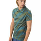 Green Striped Cotton Polo with Chest Embroidery