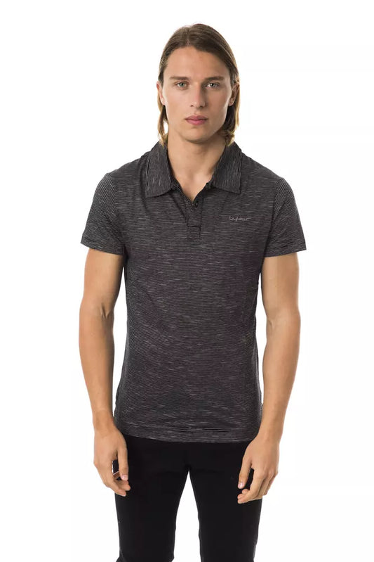 Elegant Striped Short Sleeve Polo Shirt