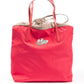 Chic Red Fabric Patent Tote for Her
