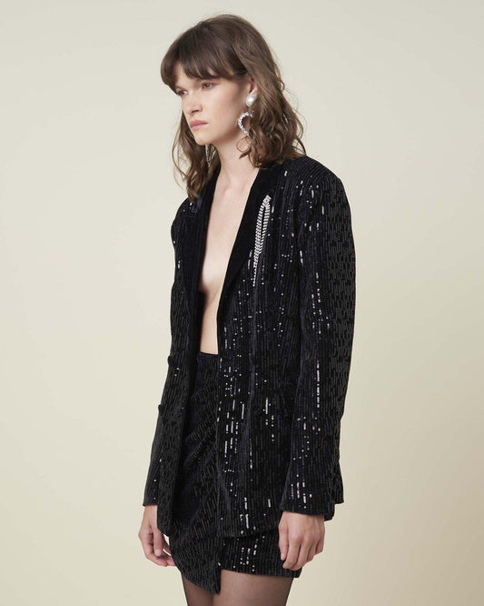 Sequin Embrace Long Sleeve Blazer