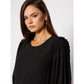 Elegant Black Tulle Knee-Length Dress