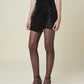 Chic Sequined Mini Skirt with Side Button Closure
