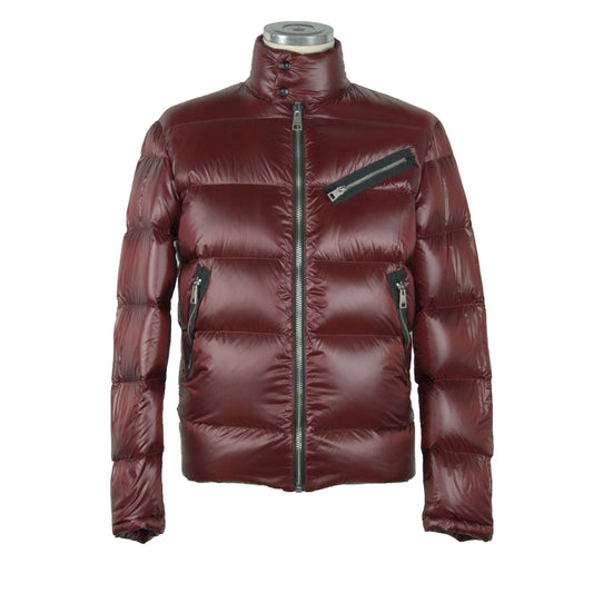 Elegant Padded Zip Jacket in Bold Red