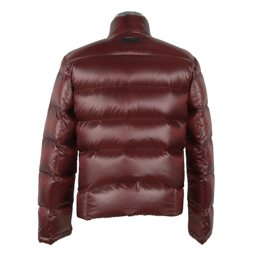 Elegant Padded Zip Jacket in Bold Red