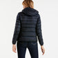 Elegant Satin-Feel Down Jacket in Dark Blue
