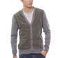 Elegant Gray Wool Blend Cardigan