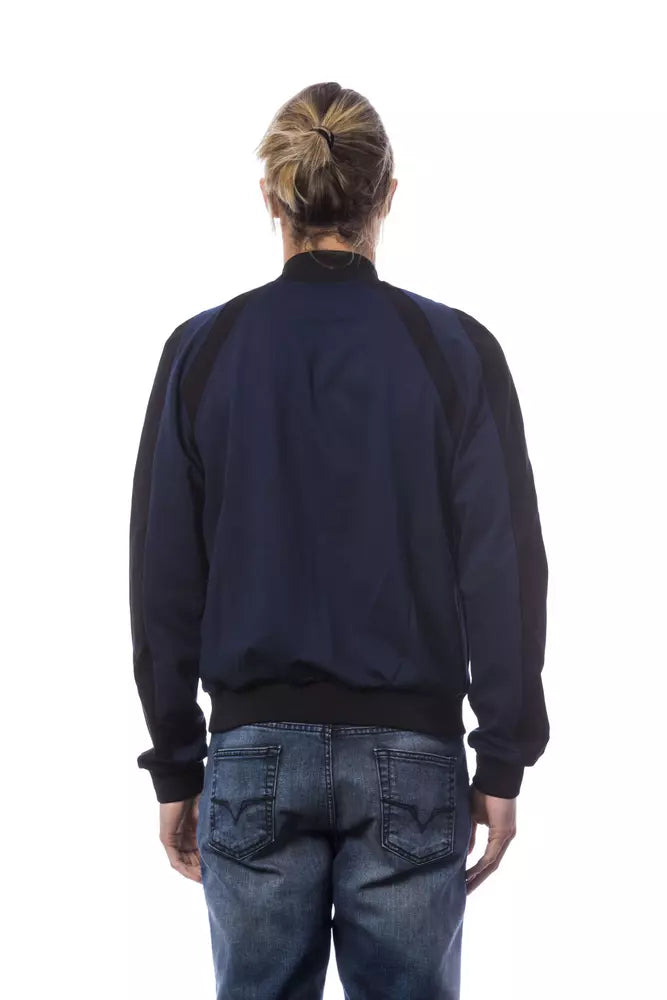 Sleek Blue Bomber Jacket - Tailored Fit
