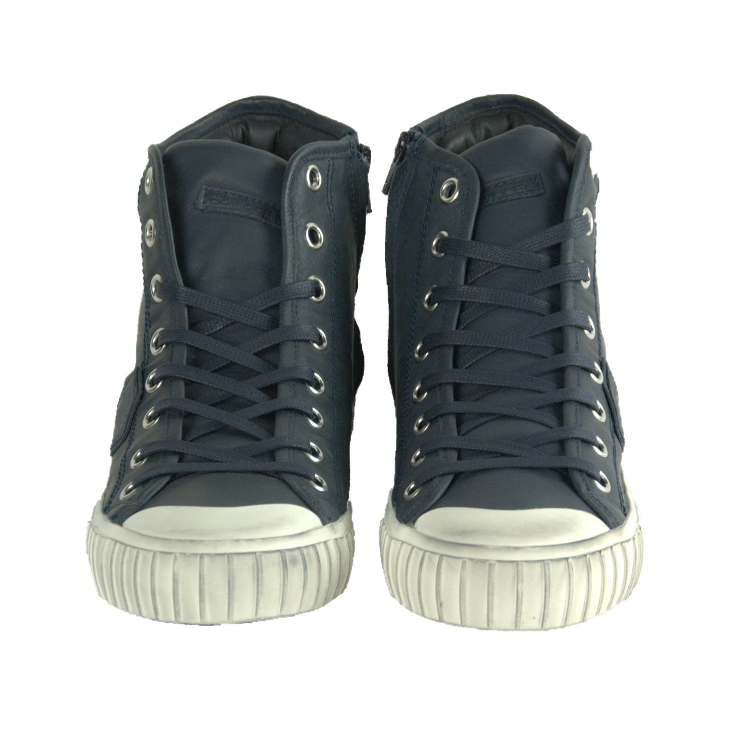 Elevate Your Style: Sleek Blue Leather Sneakers