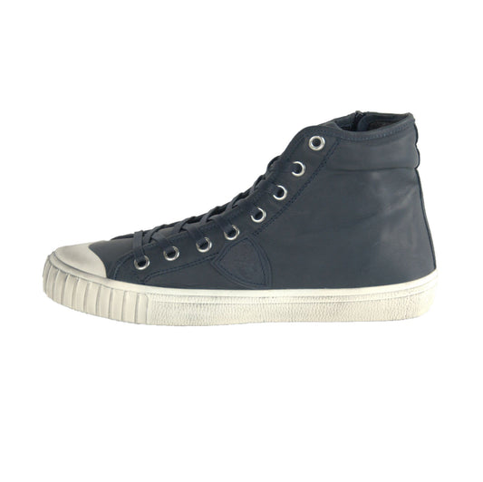 Elevate Your Style: Sleek Blue Leather Sneakers