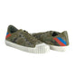 Gare L U Bandes Camou Vert Leather Sneakers
