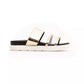 Elegant Gold Strappy Low Heel Sandals