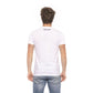 Elegant White Cotton Tee with Logo Print