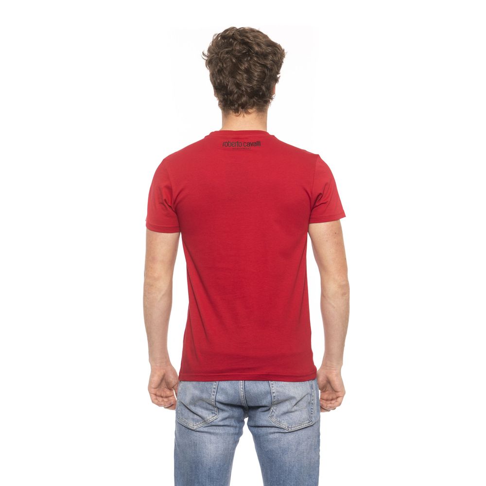 Elegant Red Cotton Tee with Signature Logo
