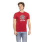 Elegant Red Cotton Tee with Signature Logo