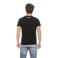 Sleek Black Cotton T-Shirt with Front Logo