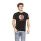 Sleek Black Cotton T-Shirt with Front Logo