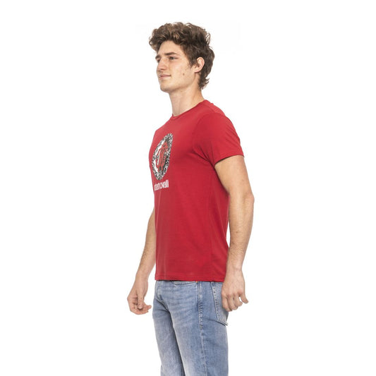 Chic Red Cotton Tee with Front Logo