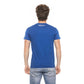 Chic Blue Logo Tee with Short Sleeves
