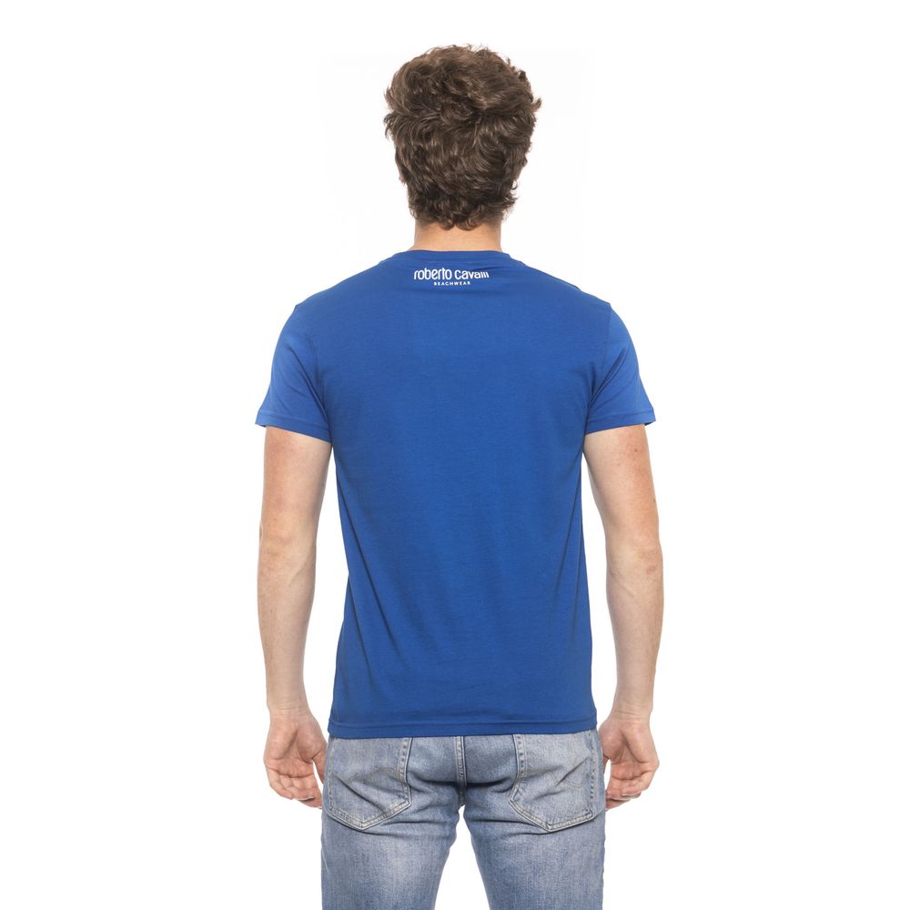 Chic Blue Logo Tee with Short Sleeves