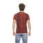 Vibrant Red Logo Tee with Python Motif