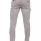 Beige Cotton Trousers with Chic Micro-Pattern