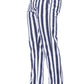 Elegant White Striped Cotton Trousers
