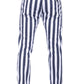 Elegant White Striped Cotton Trousers
