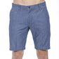 Chic Blue Cotton Bermuda Shorts for Men