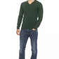 Elegant Green V-Neck Men's Sweater