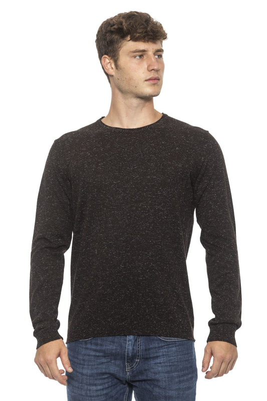 Elegant Melange Crew Neck Men's Sweater