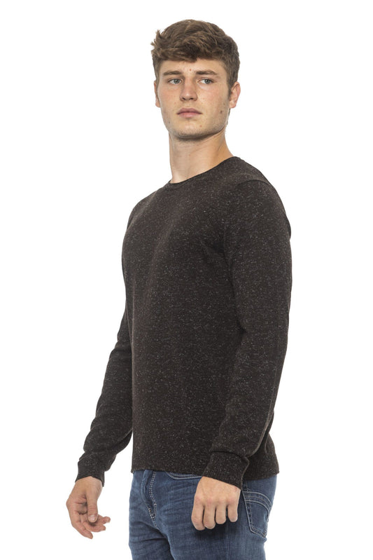 Elegant Melange Crew Neck Men's Sweater