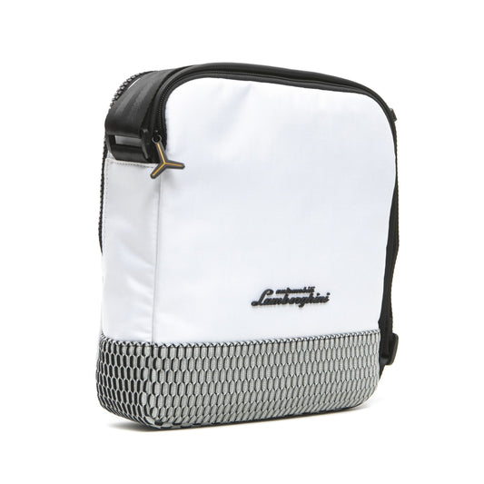 Sleek White Two-Compartment Satchel