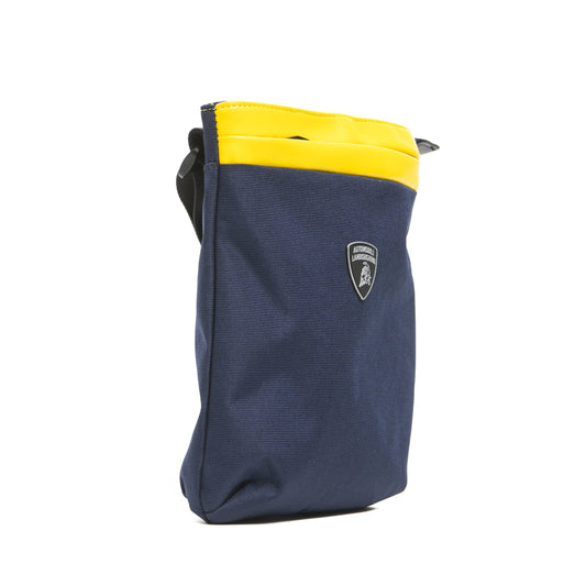 Sleek Blue Satchel with Front Pocket and Strap