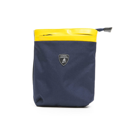 Sleek Blue Satchel with Front Pocket and Strap