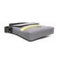 Sleek Gray Satchel with Modern Strap Flap