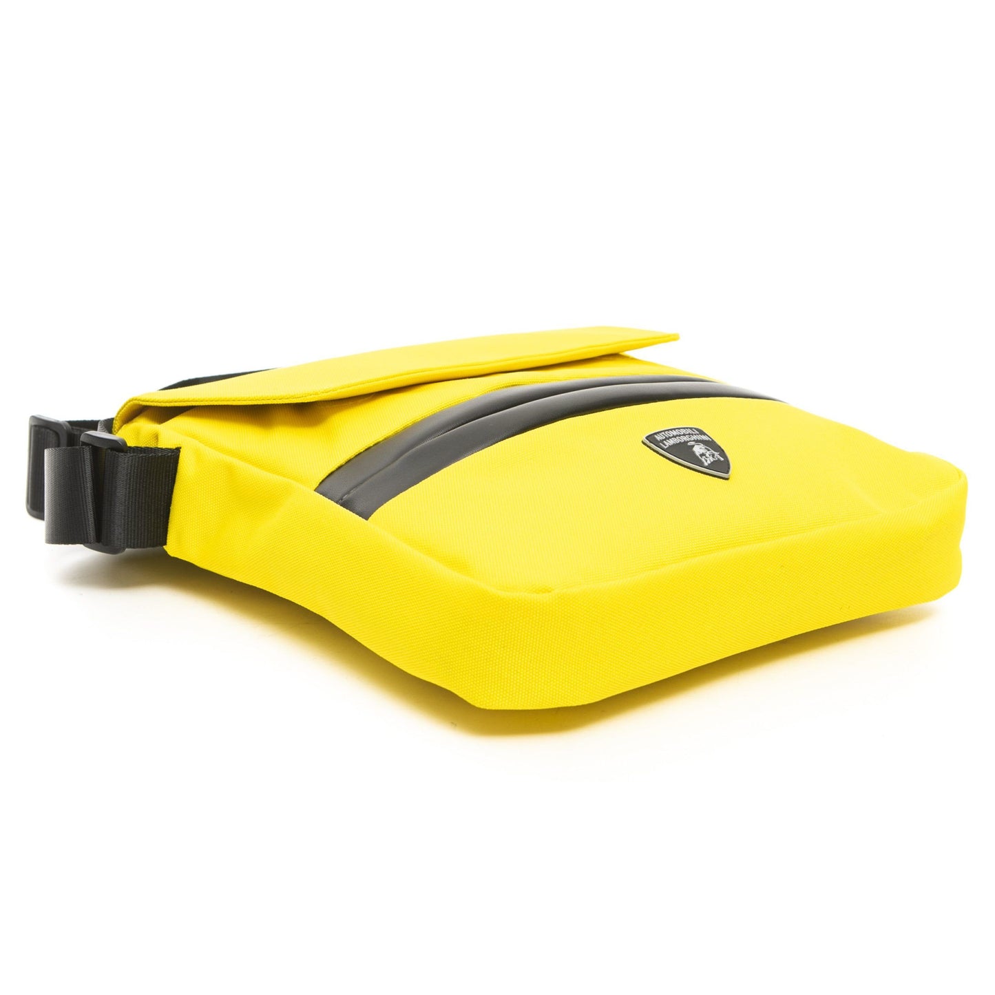 Sleek Yellow Satchel with Strap Flap Closure