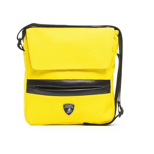Sleek Yellow Satchel with Strap Flap Closure