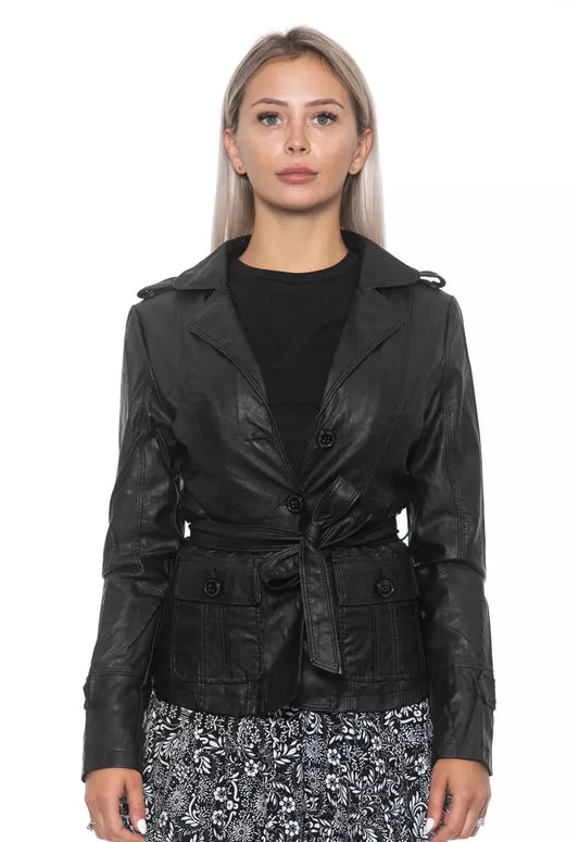 Elegant Belted Black Jacket for Women