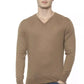 Elegant Beige V-Neck Cashmere Sweater for Men