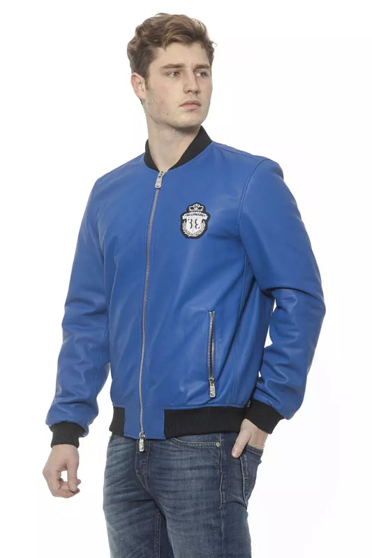 Elegant Leather Bomber Jacket for Men